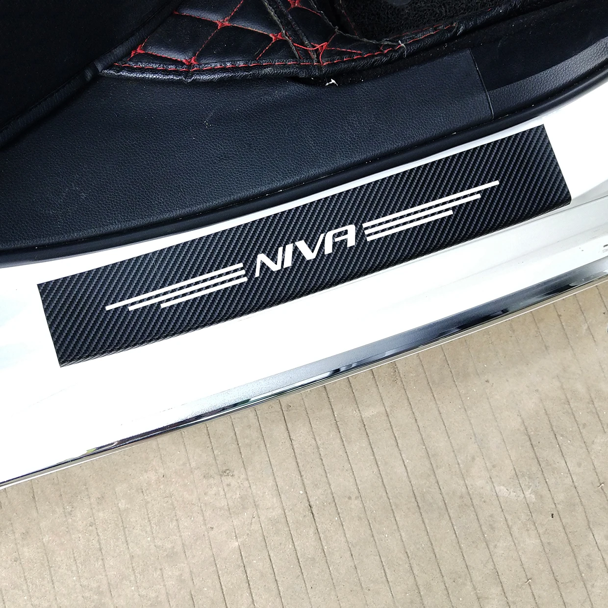 Наклейка на дверь автомобиля из углеродного волокна 4 шт. Защитная для lada VESTA niva