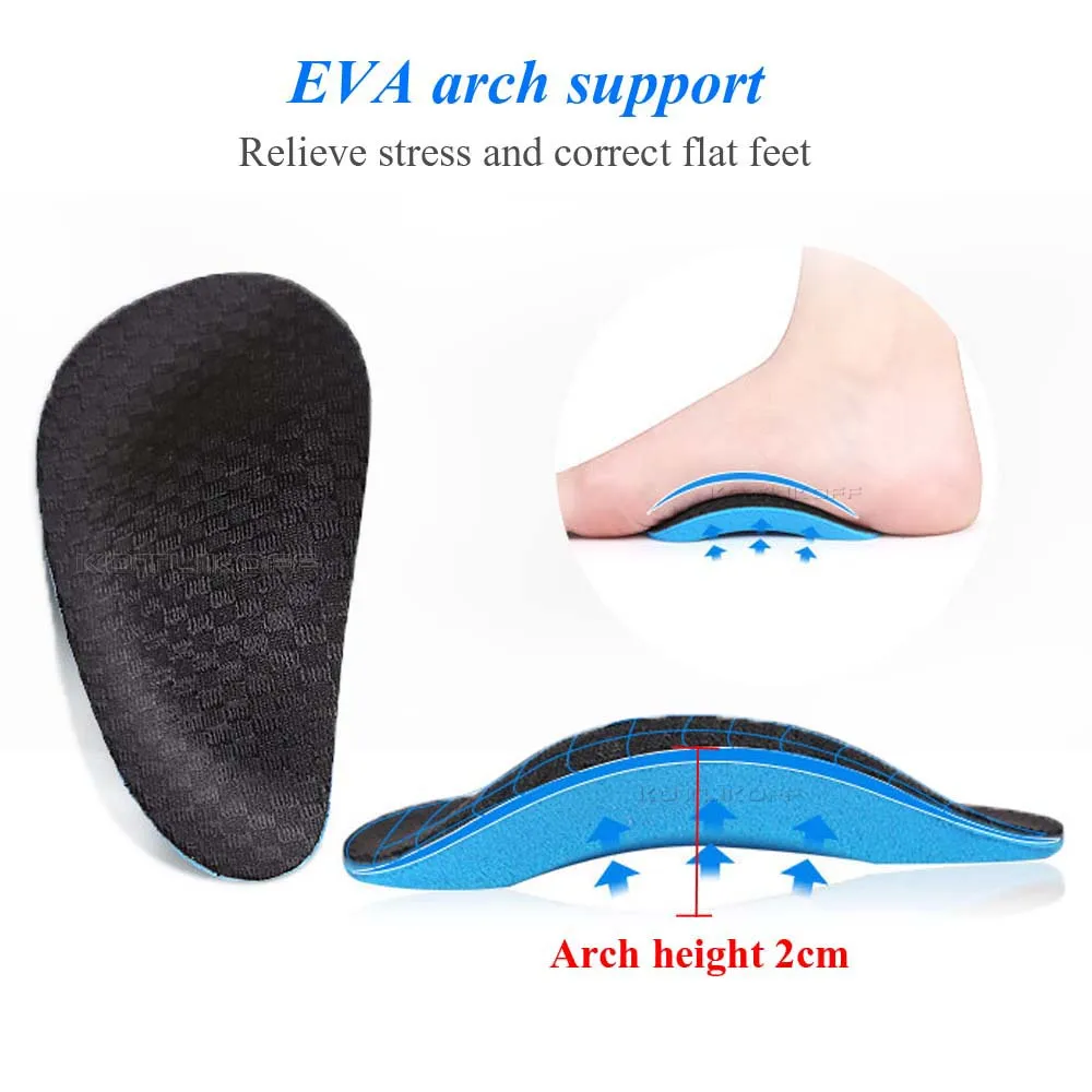 Unisex Orthopedic Insoles For Shoes Cushion Arch Support Foot Massage Pad Pain Relief Flat Feet Self-Adhesive Shoe Sole Inserts