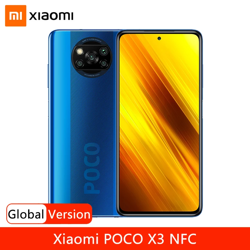 Глобальная версия Xiaomi POCO X3 NFC 128GB Смартфон Snapdragon 732 Octa Core 64 мегапиксельная