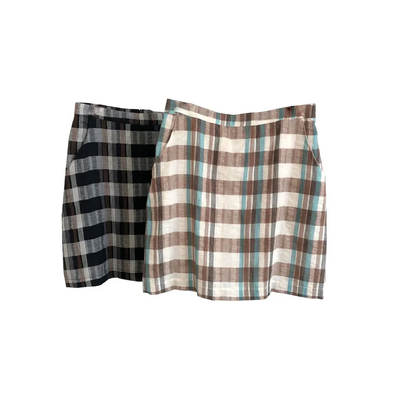 

2020 Women Summer Fashion New Sweet Cotton Mini Skirt Female Slim Brand Hit Color Plaid Skirts Ladies High Quality Skirt ML723