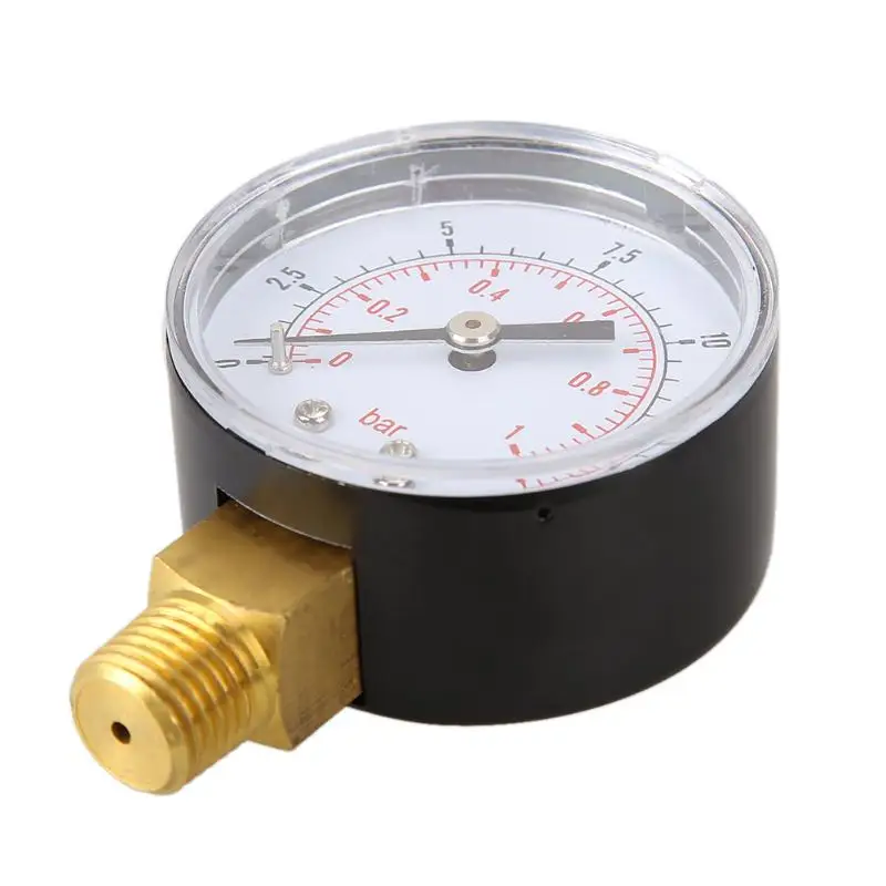 Манометр для топлива воздуха гидравлический 50 мм 0/15 PSI 0/1 бар 1/4 BSPT подходит газа