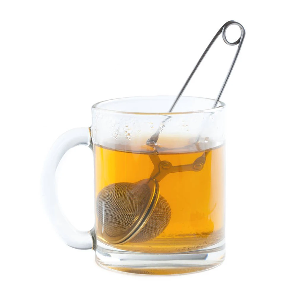 Зажим ручка Нержавеющая сталь Чай Infuser Сфера с черной фильтр Кофе K888|Ситечки для