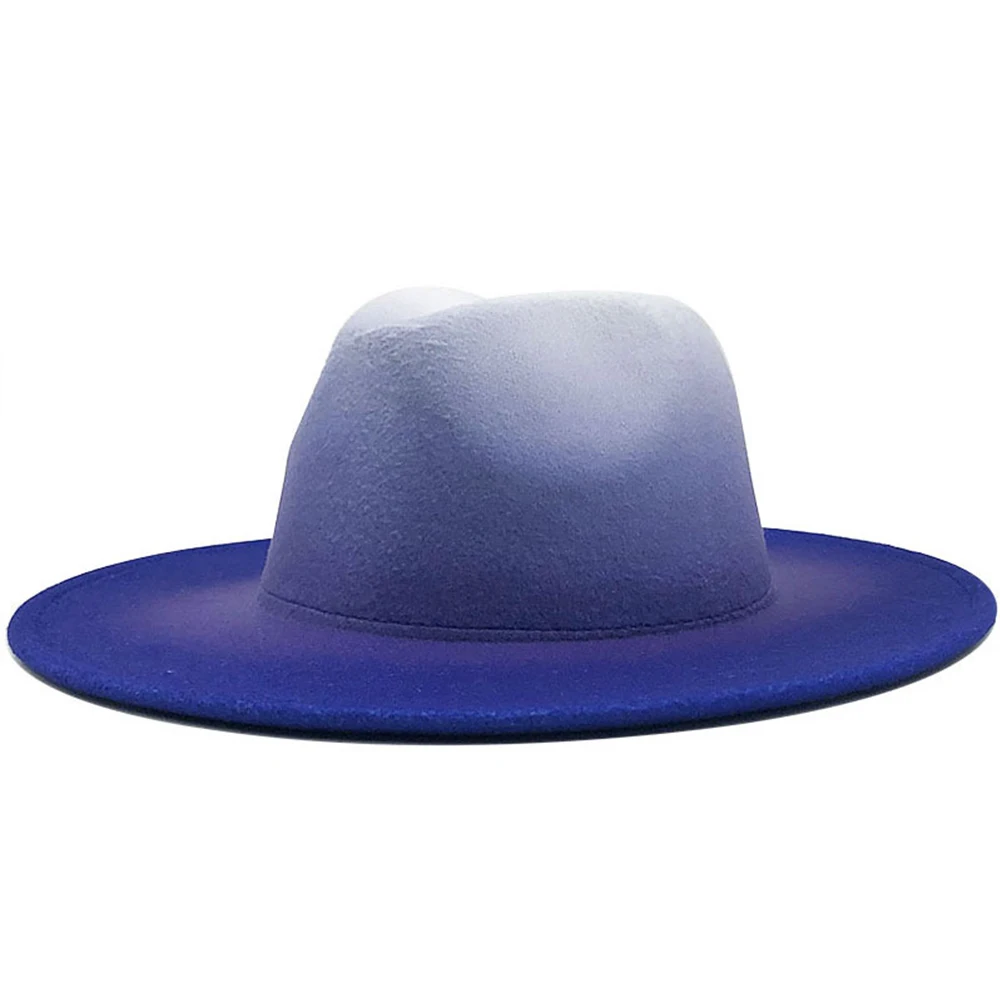 FS британский стиль градиент шерстяной джазовый Fedora осень зима Широкий полями