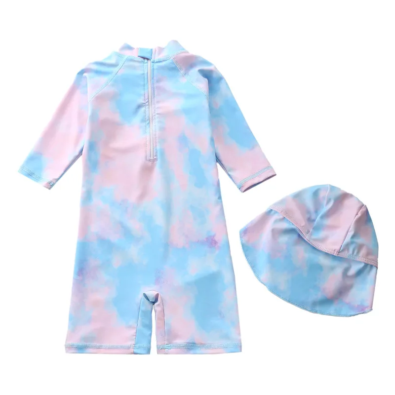 Girls' Swimsuit One Piece with Hat Cartoon Unicorn Girls Swimwear Anti-UV Children Swimming Suit Summer Baby Beach Pool Clothes