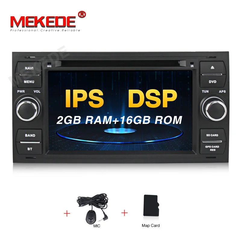 4core 16G black MEKEDE 2 Din Авто Радио Android 9 Автомобильный мультимедийный видео плеер для Ford/Mondeo/Focus/Transit/C-MAX/S-MAX/Fiesta gps DVD 4+ 64 г - Цвет: 4core 16G black