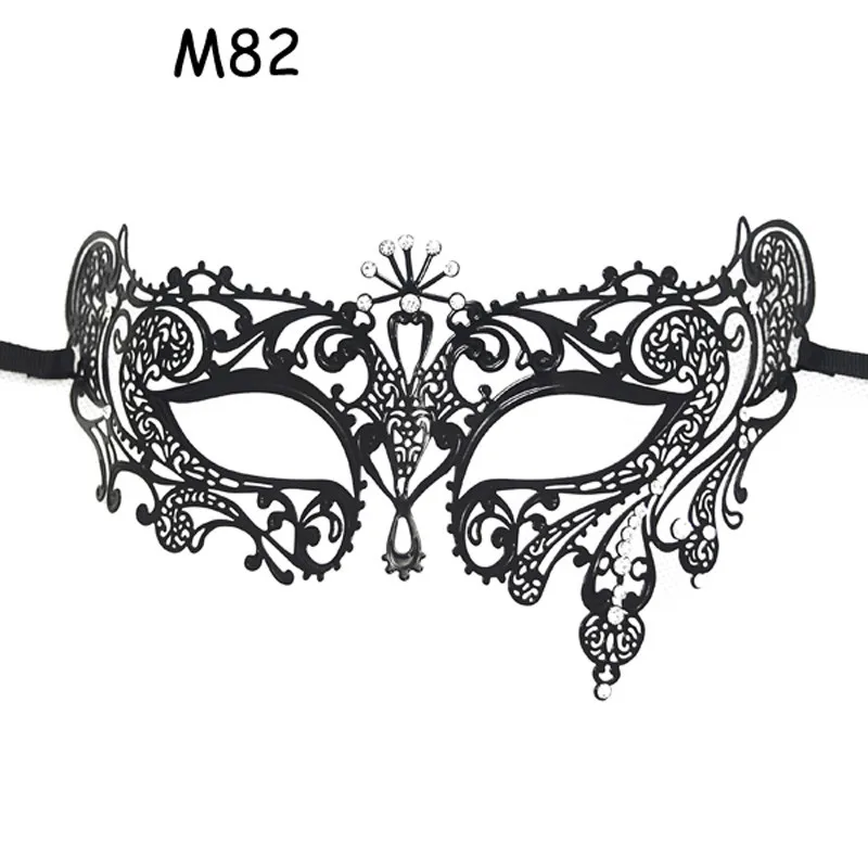 M82 BLACK Различных форм и цветов винтажная металлическая лазерная резка Phantom маска на Хэллоуин Венеция карнавал маскарад для мужчин - Цвет: M82 BLACK