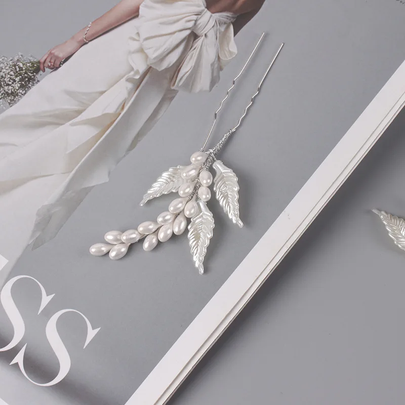 Женские шпильки для волос CC аксессуары обручальные украшения в форме листьев 3