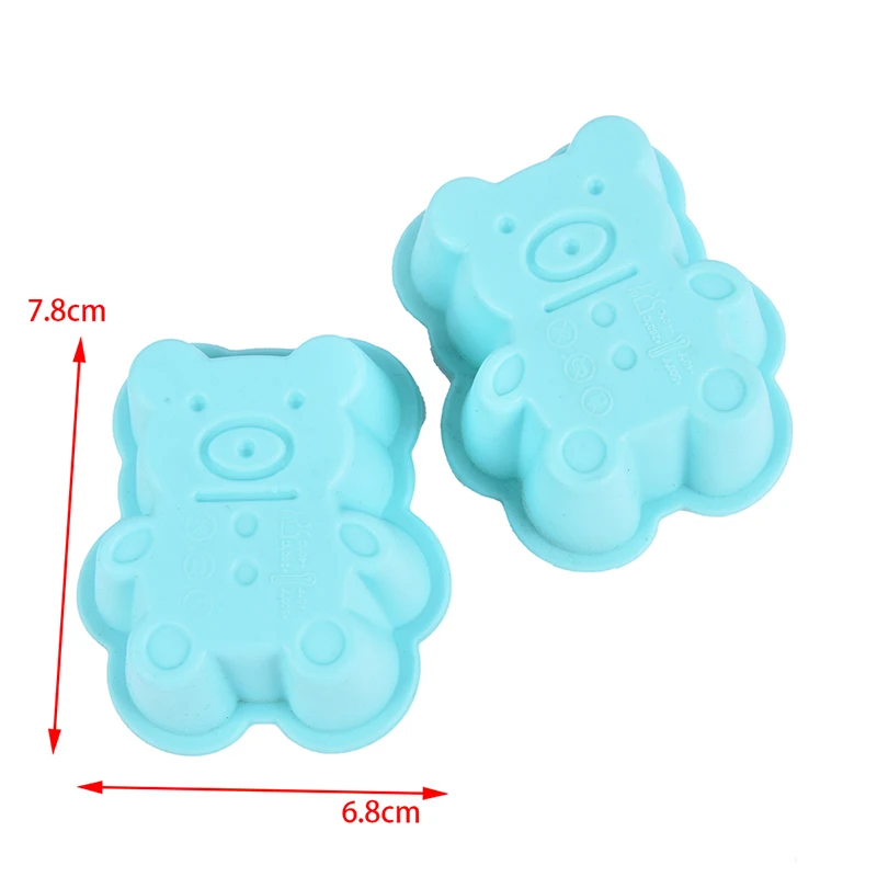 

4Pcs Silicone Cute Bear Cookies Molde Cake Mold Soap Jelly Muffin Cup Kitchen Dining Bar Supplies Bakeware Tools