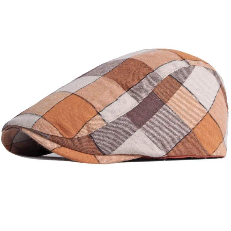 

HT3705 Beret Cap Retro Plaid Artist Painter Beret Hat Men Women Vintage Ivy Newsboy Flat Cap Male Female Gastby Hat Men Berets