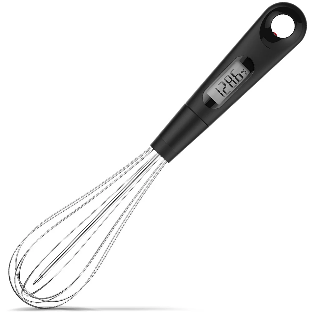 

2 in 1 Kitchen Whisk Digital Meat Food Milk Thermometer Egg Beater Cooking Tool