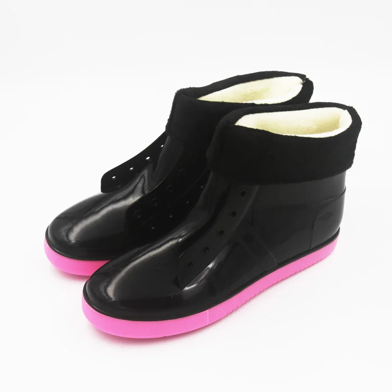 Женские непромокаемые ботинки qingyue черные ботильоны на плоской подошве с