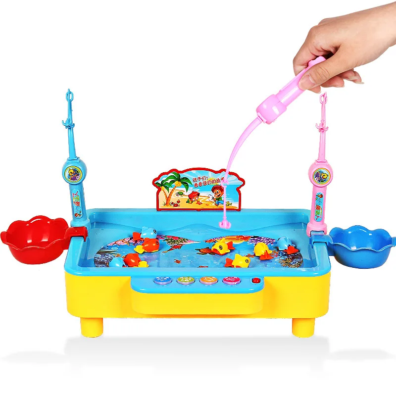 

Electric magnetic fishing toys 3-6 years old kittens fishing toys for children with music and lighting