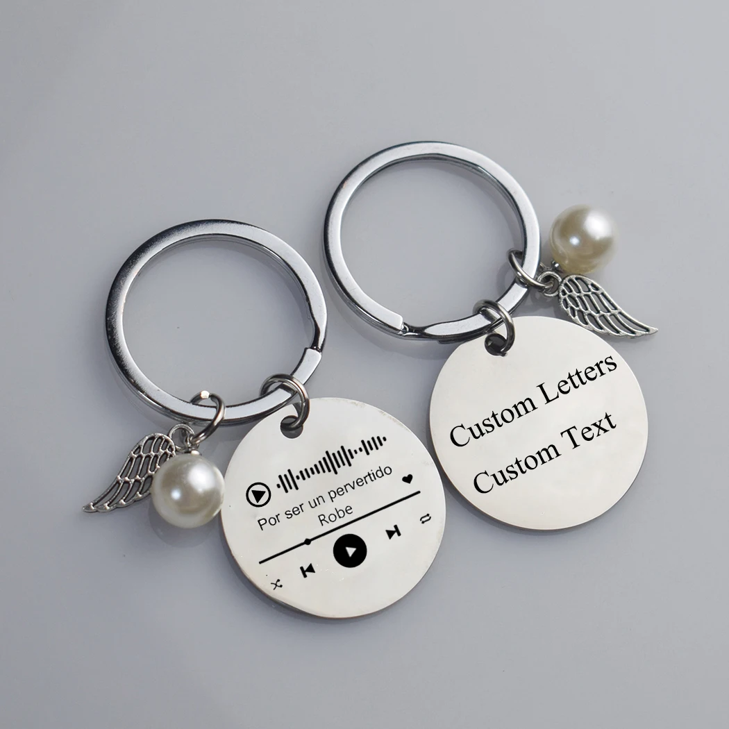 1 шт. брелок с гравировкой по индивидуальному заказу qr-код металлическая надпись