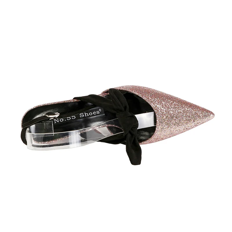 2019 г. Модные пикантные женские туфли на высоком каблуке 10 см с блестками шпильке