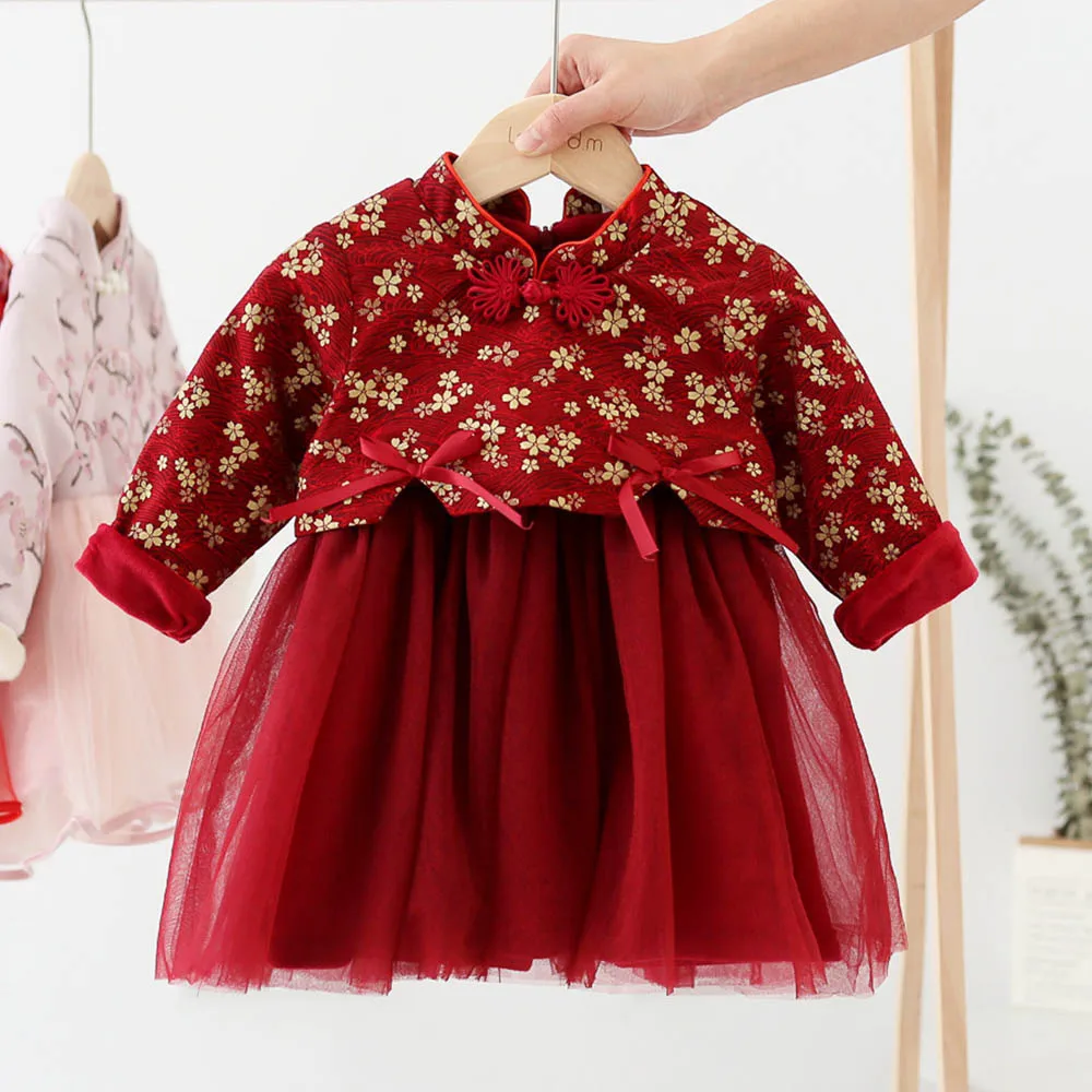 Платье-пачка детское зимнее красное с начесом | Детская одежда и обувь