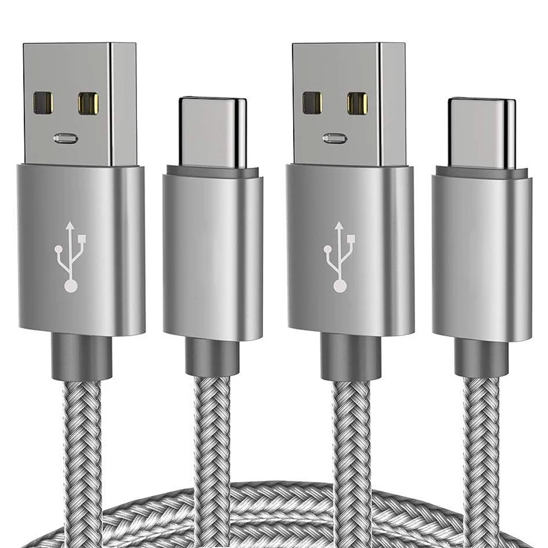 Кабель USB Type-C (2 шт./упаковка 3 фута) зарядный кабель C нейлоновый плетеный шнур для