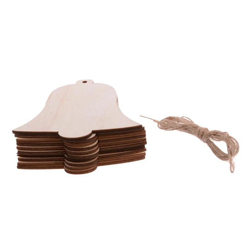 10Pcs/Set Tree Santa Claus Boots Bells Christmas Hanging Wooden Ornaments Home Xmas Party Decorations Bell | Дом и сад