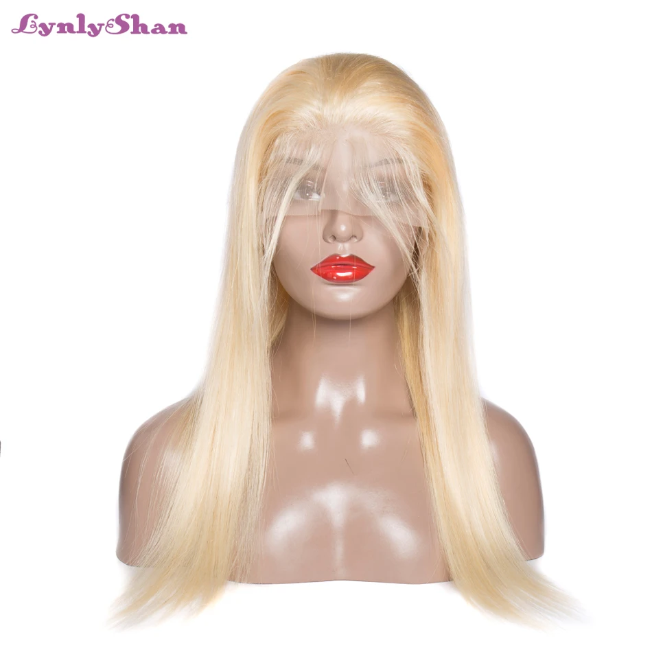 

Lynlyshan 613 Blonde HD Wig Human Hair 13*4 Lace Front Wig Indian Straight Remy Hair Wig 150% Density 10-28 inch Straight Wigs