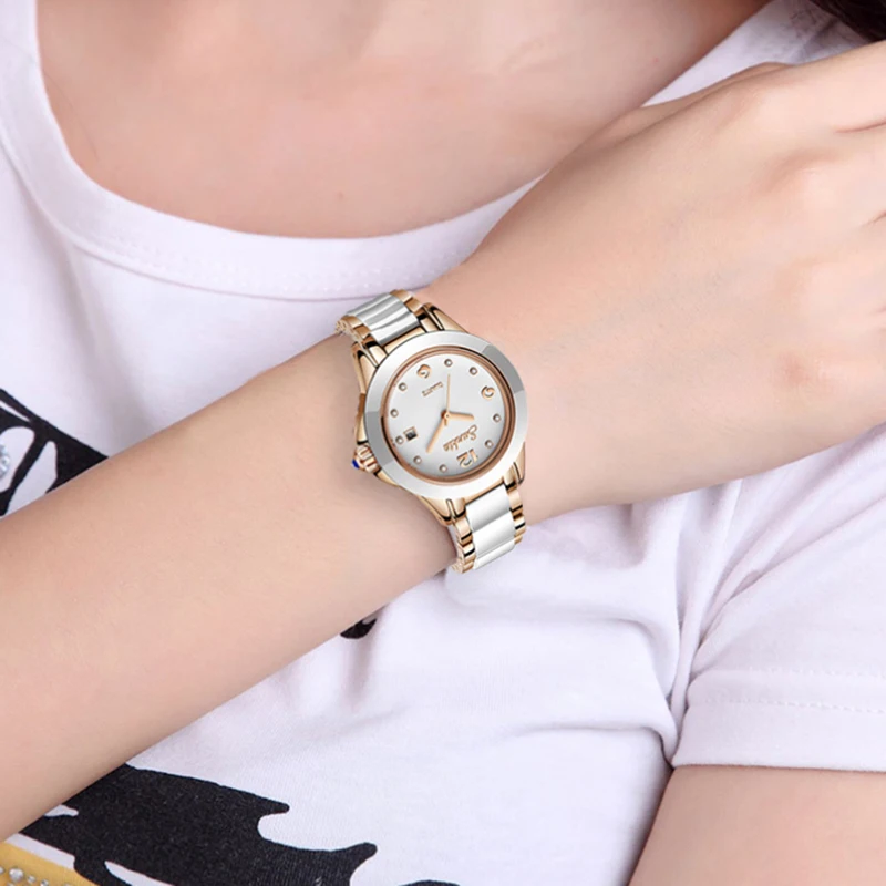 Женские часы модные водонепроницаемые 2019 Топ люксовый бренд кварцевые керамика