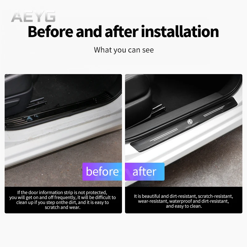 Защита порога автомобиля из углеродного волокна защитные кожаные наклейки