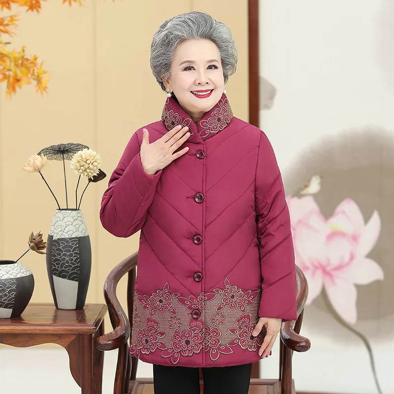 Зимняя куртка для пожилых женщин пальто размера плюс 5XL толстое теплое хлопковое
