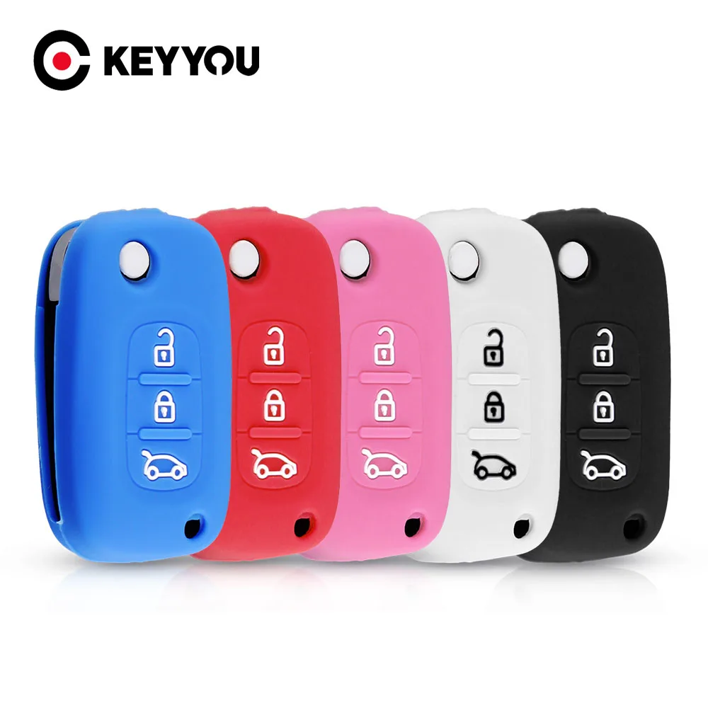 Силиконовый чехол KEYYOU для автомобильного ключа LADA Vesta Granta XRay Kalina Priora Sedan Sport For Renault