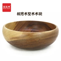 whole wood acacia wood western style solid wood continental flat bowl salad bowl cold bowl mixing bowl fruit bowl kneading bowl