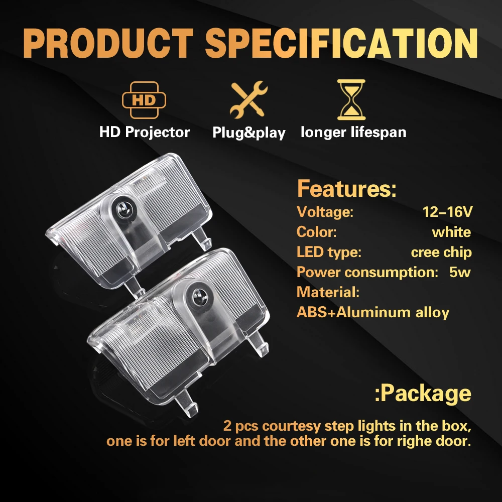 2 шт. светодиодный 3D двери автомобиля Призрак Тень лампы Предупреждение