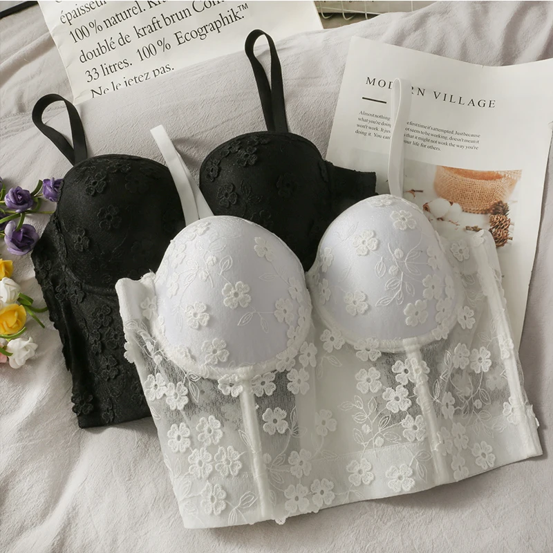 

Майка женская облегающая с цветочной вышивкой, модный кружевной топ на бретелях, Повседневная Базовая рубашка без рукавов, на лето