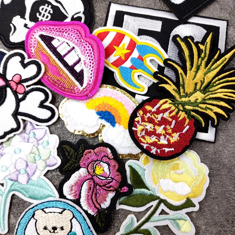 Винтажные 96 цветочных облаков патчи с утюгом вышивка детской одежды