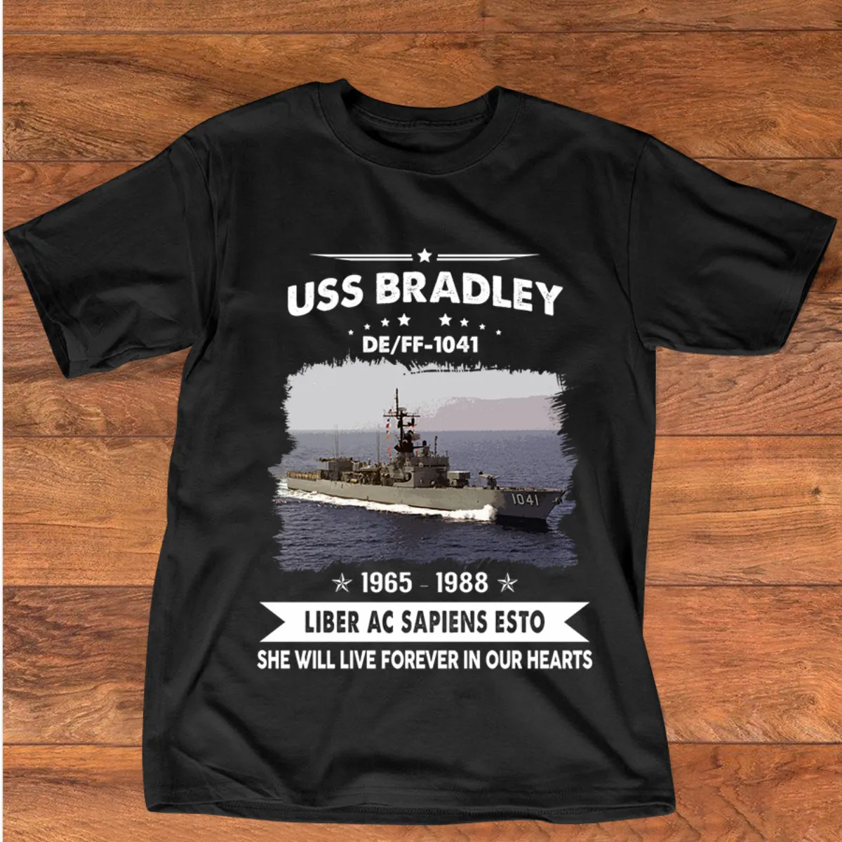 

Navy Veteran Proud -USS Bradley DE/FF-1041 Photo Printed T-Shirt. Summer Cotton Short Sleeve O-Neck Mens T Shirt New S-3XL