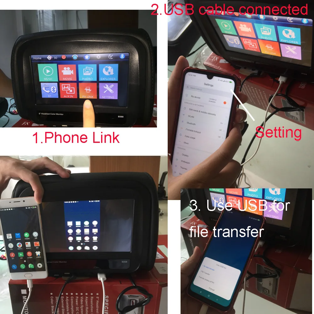 7 &quotTFT ЖК дисплей Экран подголовник автомобиля монитор сенсорный видеоплеер с