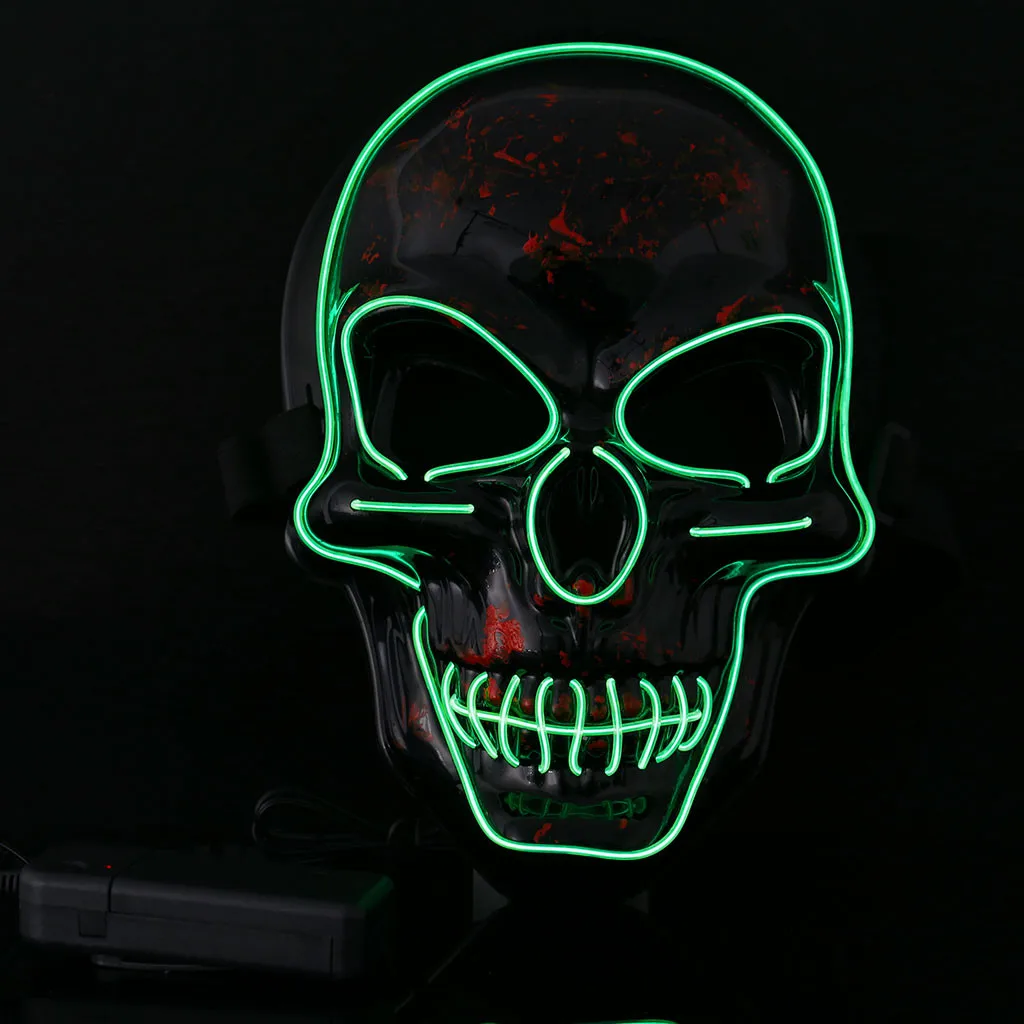 Маска на Хэллоуин меняющая цвет светящаяся маска светодиодная подсветка