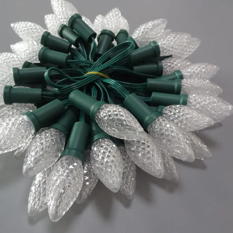 C9 DC12V WS2811 50 точек адресуемый RGB светодиодный светильник для рождественских