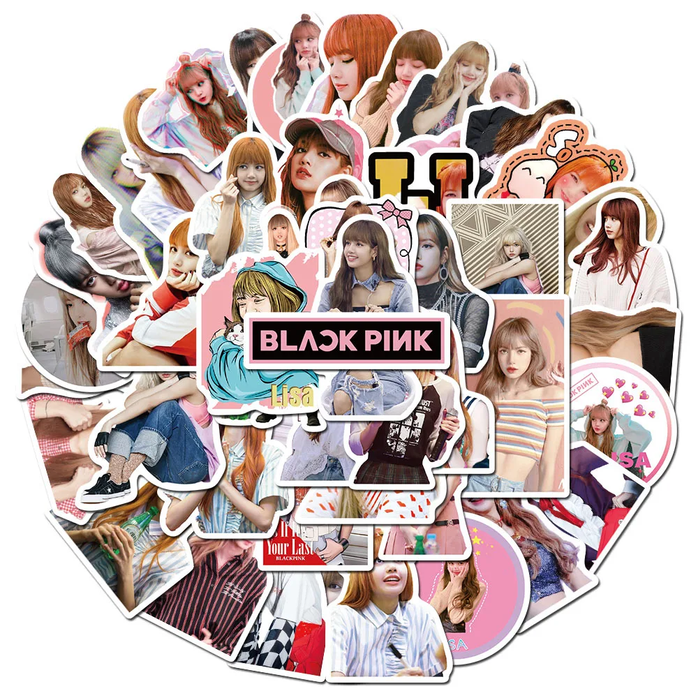 

10 / 30 / 50pcsblack Pink Combination Graffiti Girl Cartoon Sticker Suitcase Graffiti Decoration Waterproof Sticker Wholesale