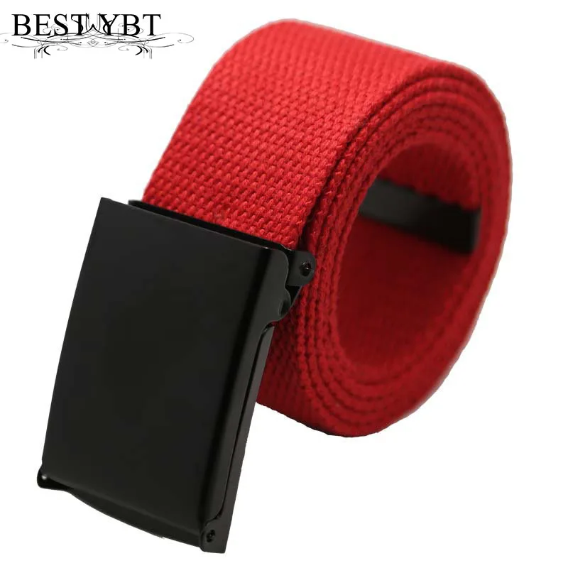 Лучший YBT унисекс холщовый ремень из сплава с автоматической пряжкой модный