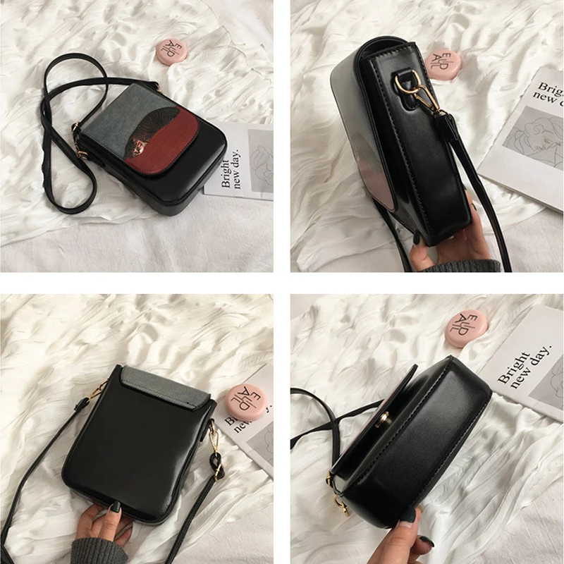 

CASMOR Creative Bag INS Fashion Painted Cartoon Image Print Flap Bag Women Personality Shoulder Bags Party Messenger Bags