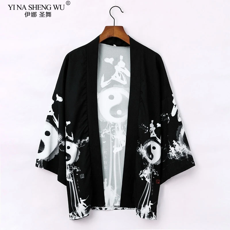 Японский Кимоно Кардиган для мужчин и женщин haori yukata мужской костюм самурая