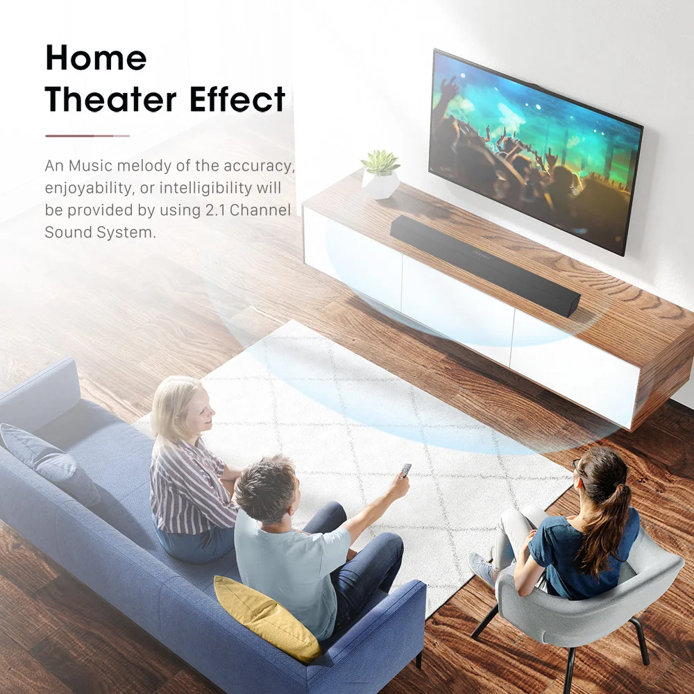 

EasyLIFEWonderful Quality Home Theater Stereo Surround Sound System TV Bluetooth Support Optical Subwoofer Support KZ031