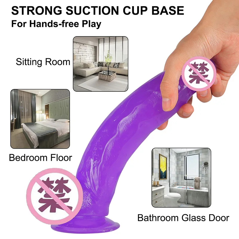 Супер реалистичный большой фаллоимитатор гибкий Пенис с присоской ремешок для