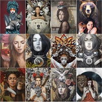 5d diy portraits diamond painting wall art cross stitch oil paintings diamond embroidery full roundsquare drill home decoration