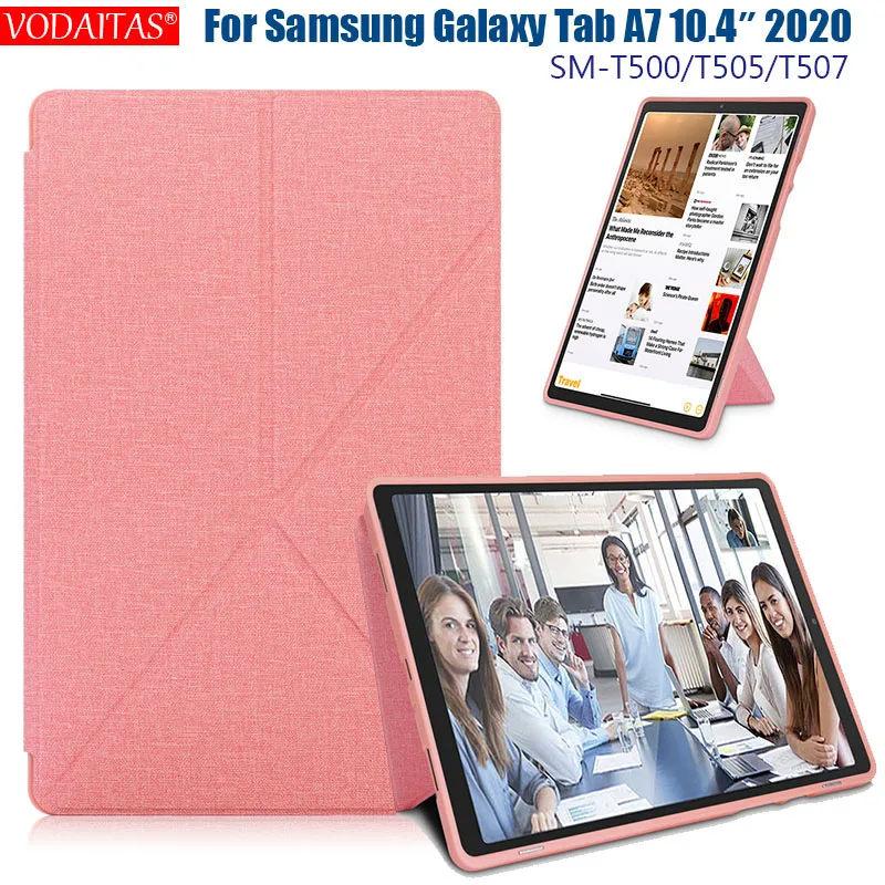 

Чехол для Samsung Galaxy Tab A7 10,4 2020 модели (SM-T500/T505/T507), мягкий ТПУ Smart Cover с подставкой для задней панели с автоматическим включением/Sleep (Пробуждение/...