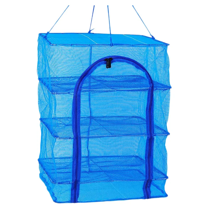 

Outdoor Food Screen Foldable Drying Net Hanging Mesh Dryer Square Mesh Dryer for Shrimp Fish Fruit Vegetable 4 layer W