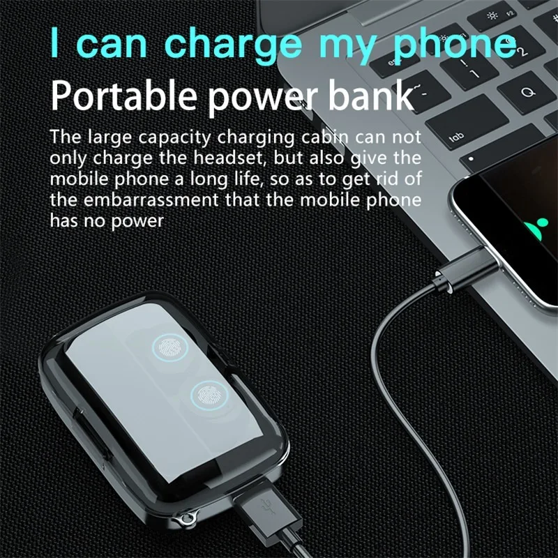 

2000mAh Charging Box Wireless Headset 5.1 Bluetooth Earphone TWS Touch Waterproof Sports Headphones