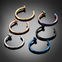 1 pcs lip nose rings neutral punk lip shaped ear nose clip fake diaphragm with perforated lip hoop body jewelry steel ring