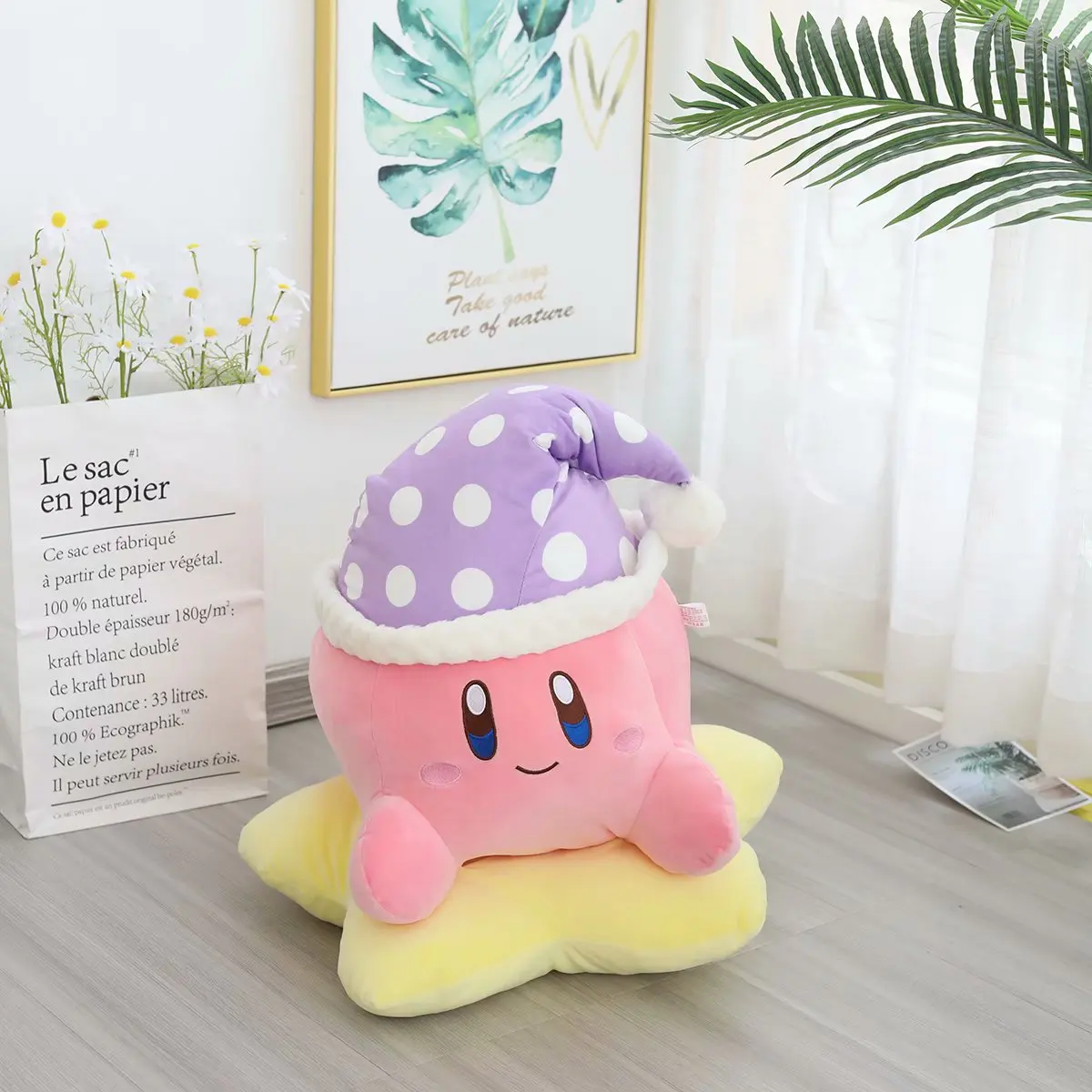 

Kawaii Japanese Game Peripheral Plush Toys The Stars Pink Doll Stuffed Lovely Sofa Cushion Pillow Doll Gift For Kid Girl Gift