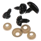 10 шт.пакет Сделай Сам Рукоделие черный овальный эллипс продолговатая кукла безопасные глаза для медведя мягкие игрушки с шайбы-пробки