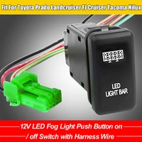 sale 12v led fog light push button on off switch with harness wire fit for toyota prado landcruiser fj cruiser tacoma hilux