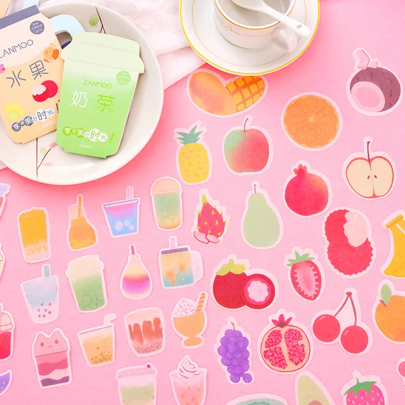 

Kawaii 20packs Cute Fruit Scrapbook Stickers Kawaii Journaling Stickers Scrapbooking for DIY Diary Stickers Korean Stationery