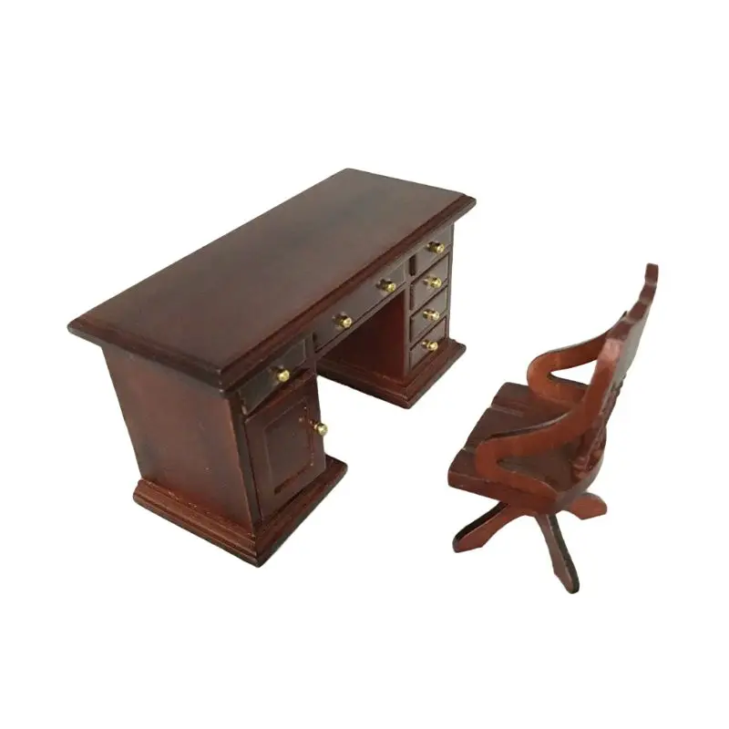 1/12 кукольный домик миниатюрная мебель деревянный обеденный стол стул набор